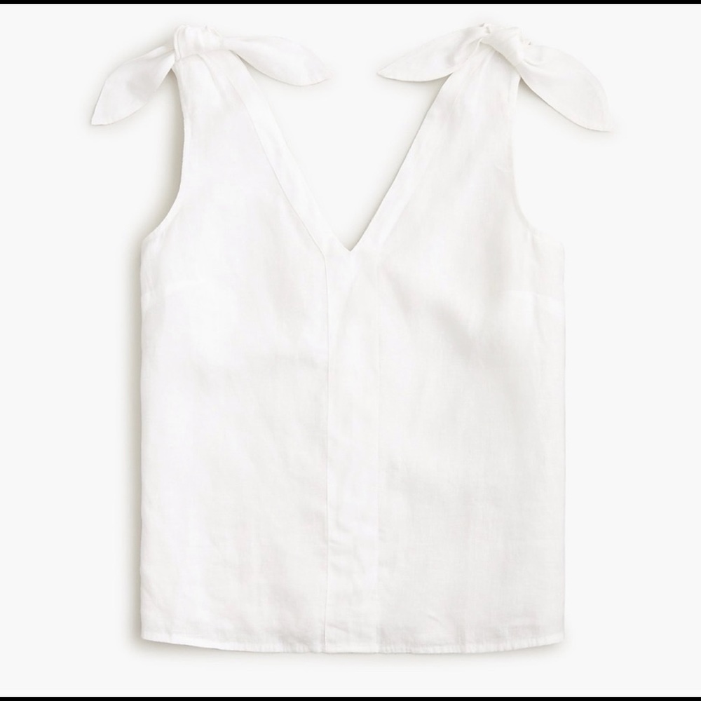 J. Crew tie-shoulder linen top